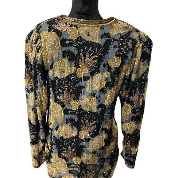 Vintage Judith Ann Creations Silk Beaded Blouse - Women’s M - Picture 3 of 3
